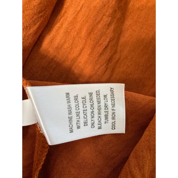 Ophelia Roe Button Front Belted Cinnamon Shirt Dress With Pockets Size Varies - Picture 9 of 9